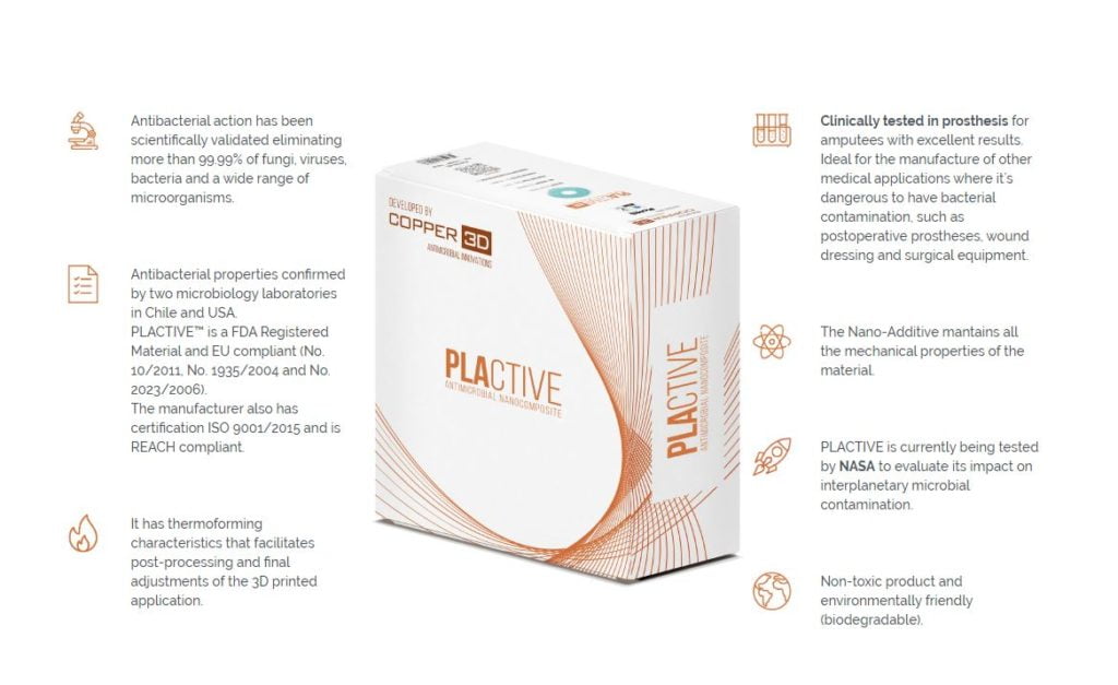 TPU 98A MDFlex 500g Vermelho Antibacteriano - COPPER 3D - Image 4