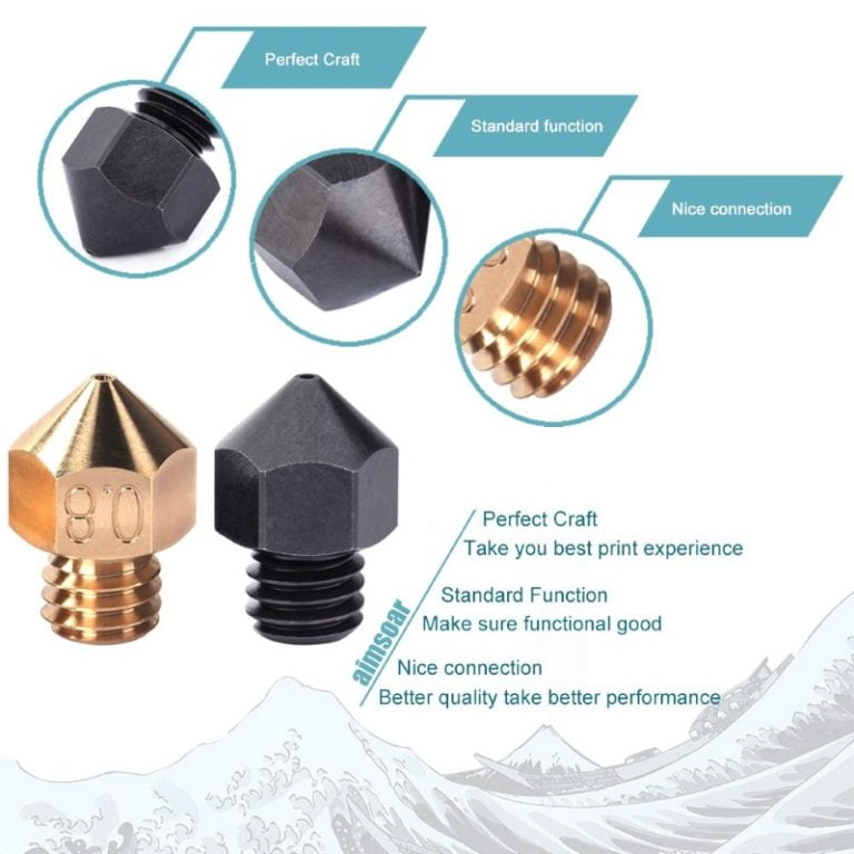 0.8mm B-SERIES PREMIUM Aço Endurecido Hardened Steel Nozzle MK8  - AIMSOAR - Image 3