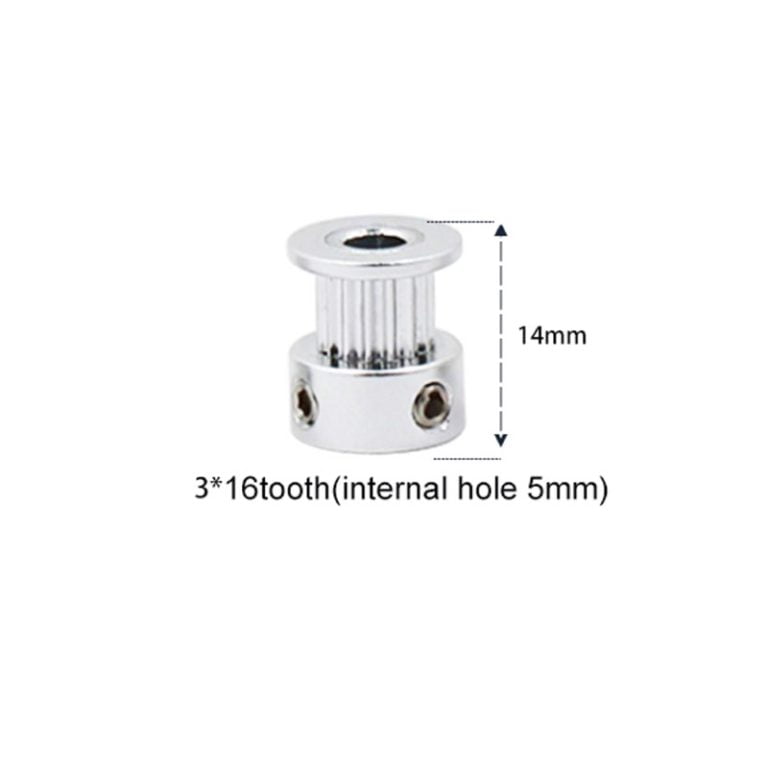 Polia para Correia GT2 16 Dentes 14mm 5mm Furo Alumínio ( GT2 timing belt pulley) - AIMSOAR - Image 2