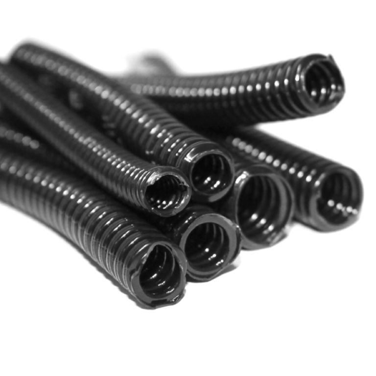 1m Tubo Anelado Corrugado PP 4.5mm diâmetro Fechado Preto (mangueira de plástico flexível passa cabos elétricos) - OEM - Image 4