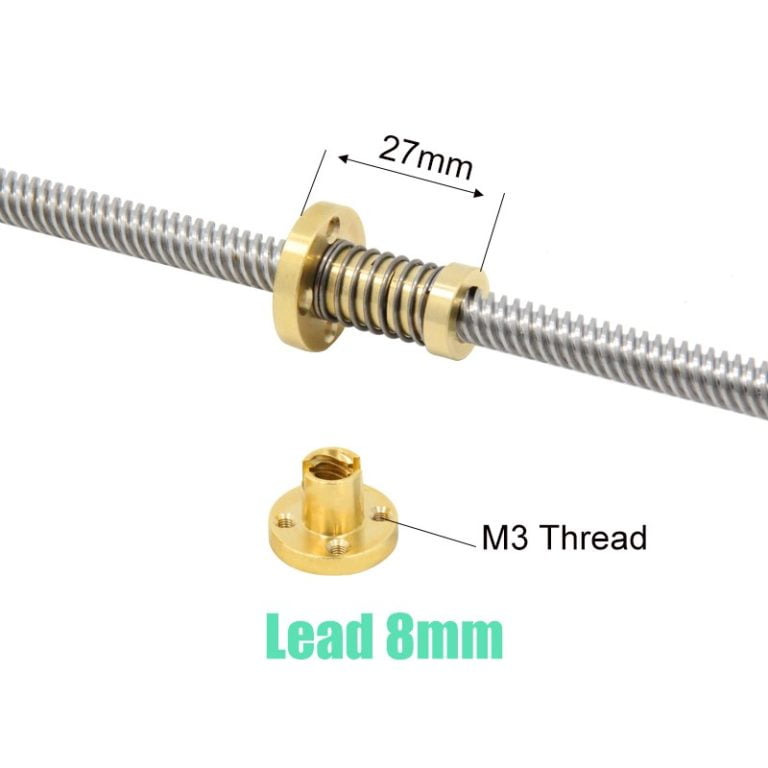 Porca T8 Anti-Backlash para Varões Trapezoidal T8 8mm Lead Passo 8mm (Lead Screw Flexible)  - AIMSOAR - Image 2