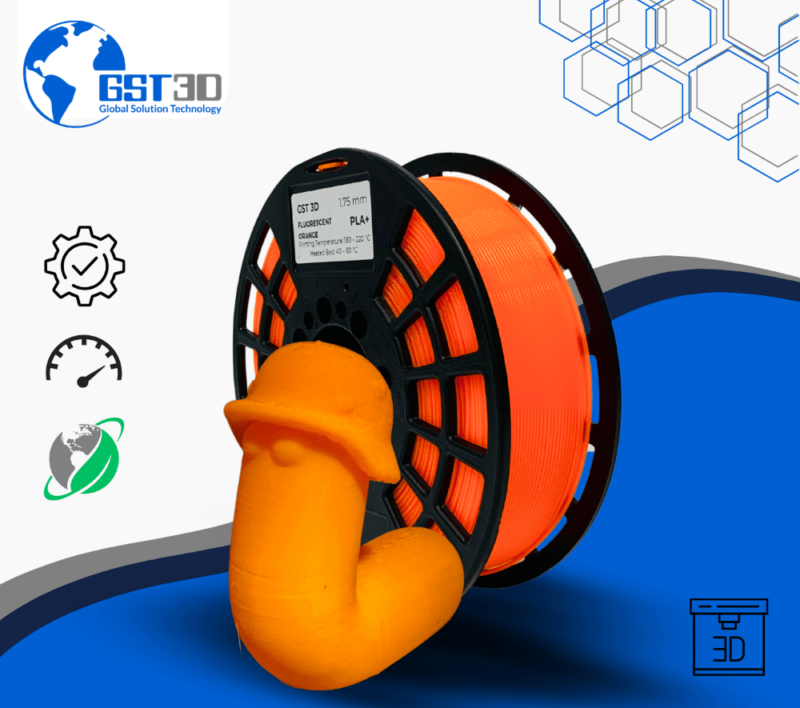 PLA gst3d evolt portugal espana filamento impressao 3d fluo orange