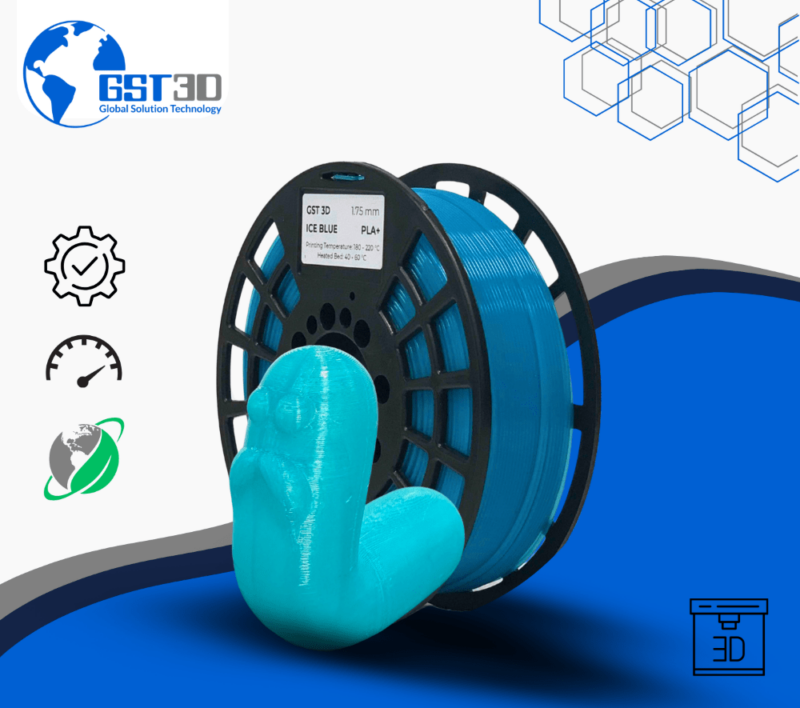 PLA gst3d evolt portugal espana filamento impressao 3d ice blue