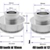 Polia para Correia 6mm GT2 40 Dentes 17mm 10mm Furo Alumínio ( GT2 timing belt pulley) - AIMSOAR