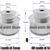 Polia para Correia 10mm GT2 40 Dentes 21mm 5mm Furo Alumínio ( GT2 timing belt pulley) - AIMSOAR - Image 2