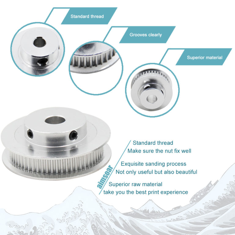 Polia para Correia 6mm GT2 40 Dentes 17mm 5mm Furo Alumínio ( GT2 timing belt pulley) - AIMSOAR - Image 5