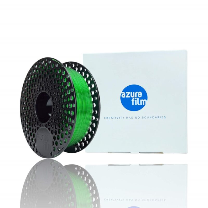 petg azurefilm 2 evolt portugal espana filamento impressao 3d green verde transparent
