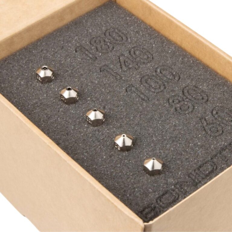 Pack 5 unidades CHT Coated Brass Nozzle M6×1×7.5×12.5 1.75 MOS E3D V6 Revestimento de Níquel - Bondtech - Image 4