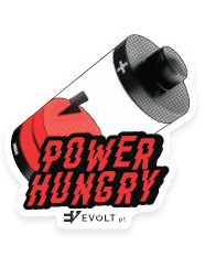 power hungry battery fun sticker
