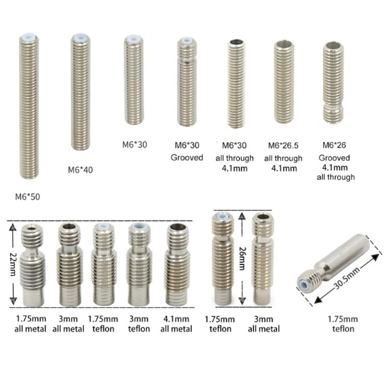 Heat Break Aberto M6 30mm para PTFE 4mm ( Heatbreak thread throat all through 4.1mm ) - AIMSOAR - Image 2
