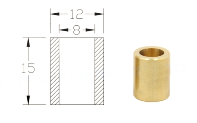 Rolamento Manga autolubrificante Latão 8*11*22 (Self-lubricating Brass Bearing Bushing Sleeve Ultimaker ) - AIMSOAR - Image 2