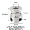 Polia para Correia GT2 20 Dentes 16mm 6mm Furo Alumínio ( GT2 timing belt pulley) - AIMSOAR - Image 2