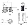 Drivegear kits (set) 1.75 / 5.0 para Extrusor Dual drive Extruder Clone - Aimsoar