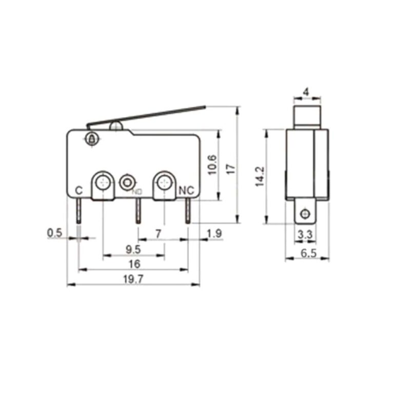 Interruptor Mecânico Fim de Curso RAMPS 1.4 Sensor Endstop Switch - AIMSOAR - Image 2