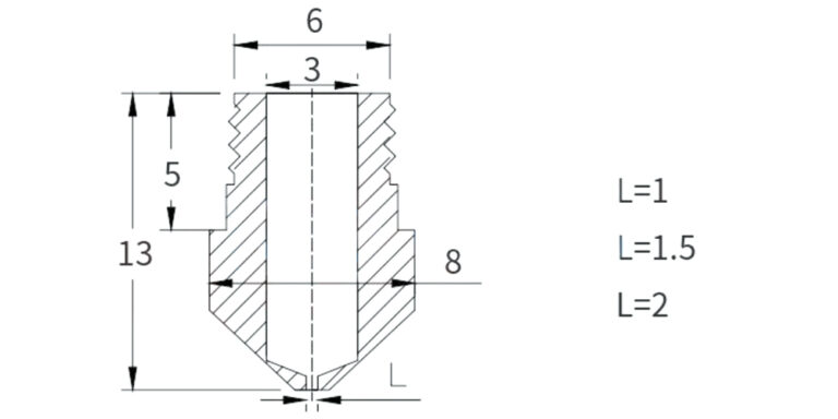 1mm Latão Nozzle MK8 para filamento 3mm - AIMSOAR - Image 2