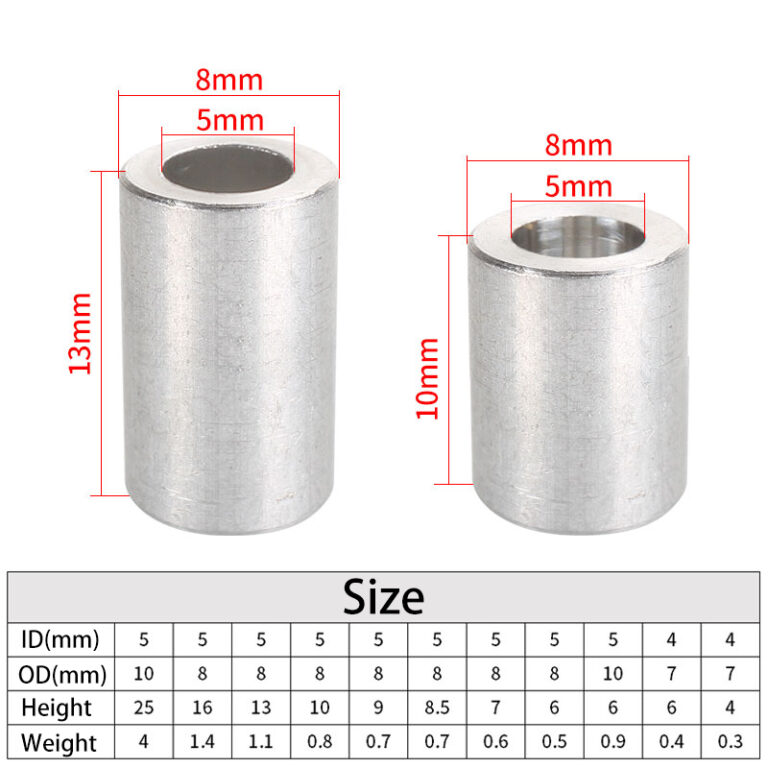 Polia Espaçador 5*8*6mm M3 M5 para Rolamento T/V-Slot D-Type POM (Pulley Pulley isolation column) - AIMSOAR - Image 2