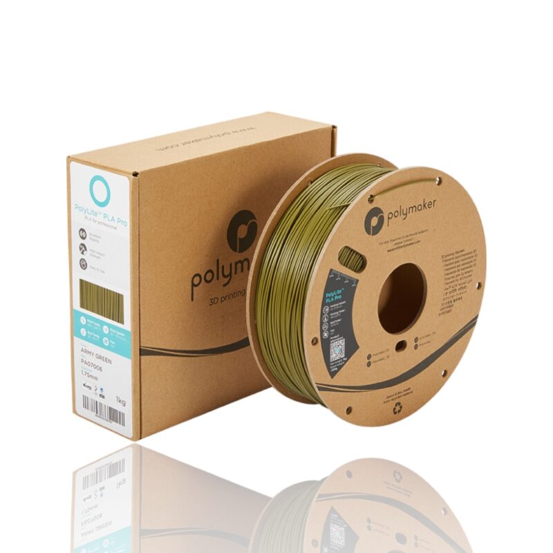 PolyLite PLA Pro 175 Spool Picture Asymmetric evolt portugal espana filamento impressao 3d army green verde tropa