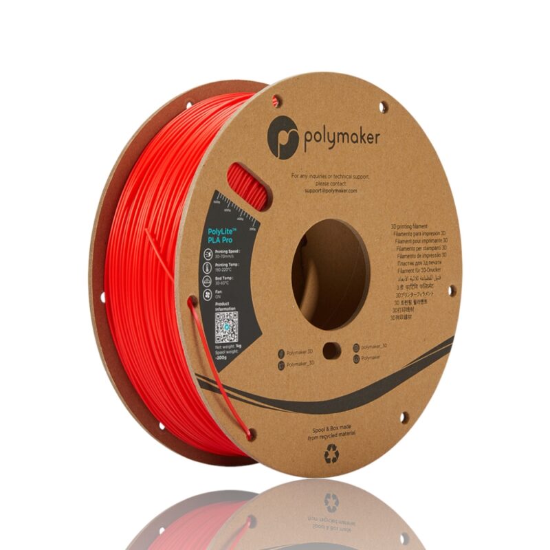 PolyLite PLA Pro 175 Spool Picture Asymmetric evolt portugal espana filamento impressao 3d red