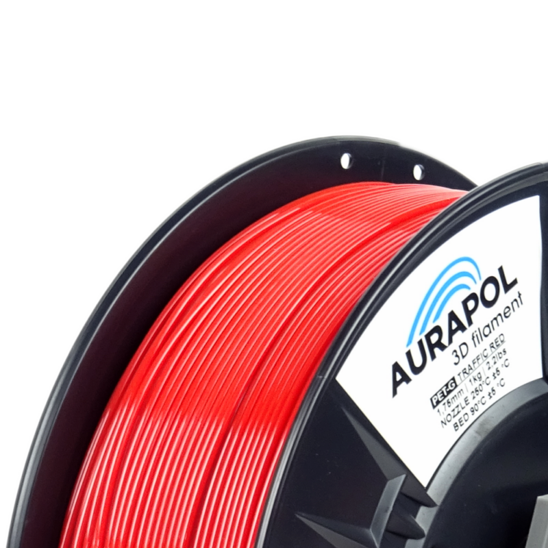 AURAPOL PETG Filament Traffic Red 1 Portugal Espana Evolt Impressao 3D