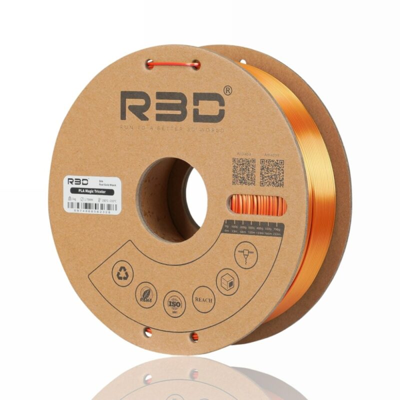 R3D PLA evolt portugal espana filamento impressao 3d red gold black