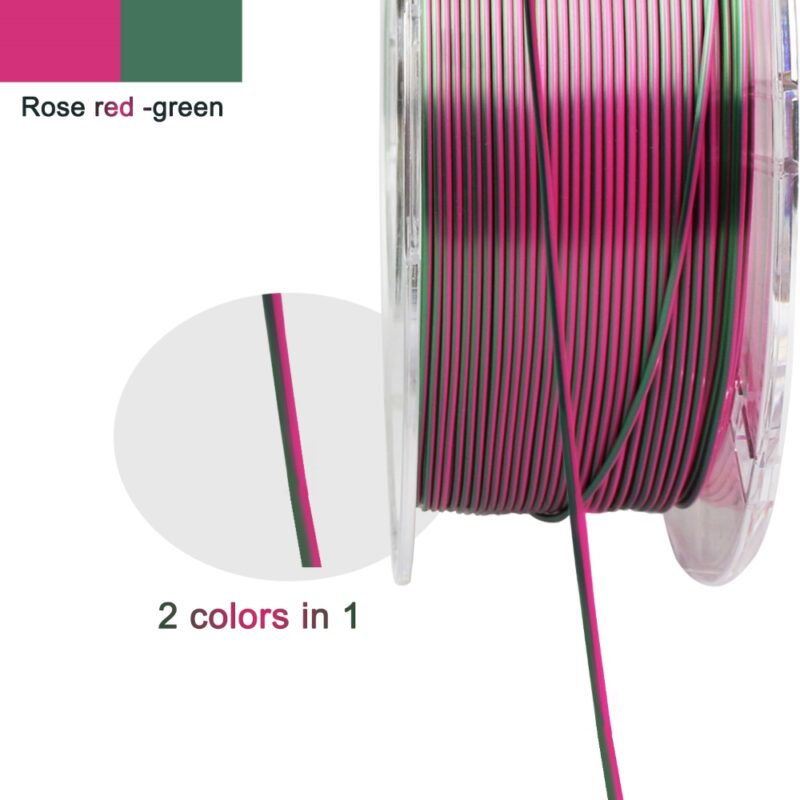 R3D Dual PLA evolt portugal espana filamento impressao 3d rose red green