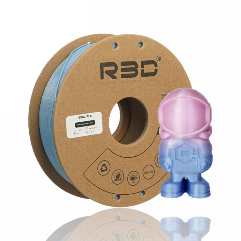 r3d color change uv evolt portugal espana filamento impressao 3d blue to pink