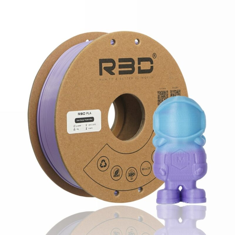 r3d color change uv evolt portugal espana filamento impressao 3d purple to blue