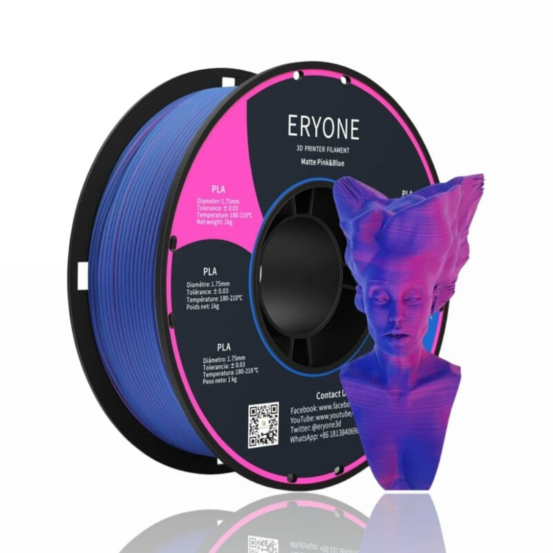 pla matte eryone evolt portugal espana filamento impressao 3d pink blue
