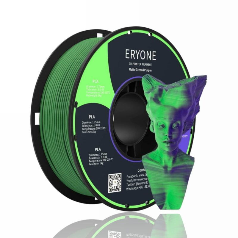 pla matte eryone evolt portugal espana filamento impressao 3d green purple