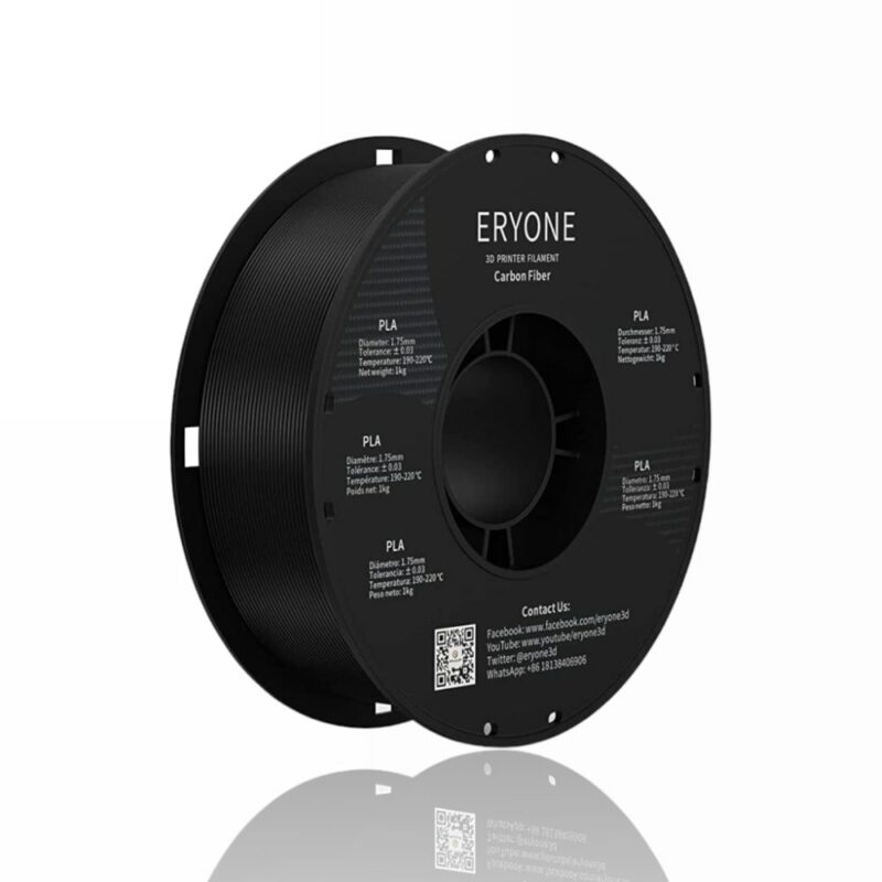 pla carbon fiber eryone black 1 evolt portugal espana filamento impressao 3d