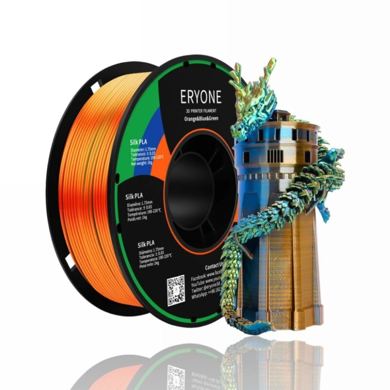 pla tricolor orange blue green eryone evolt portugal espana filamento impressao 3d