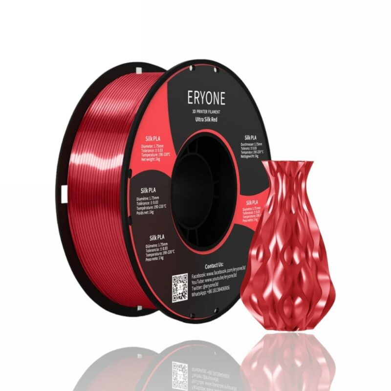 pla ultra silk eryone red evolt portugal espana filamento impressao 3d
