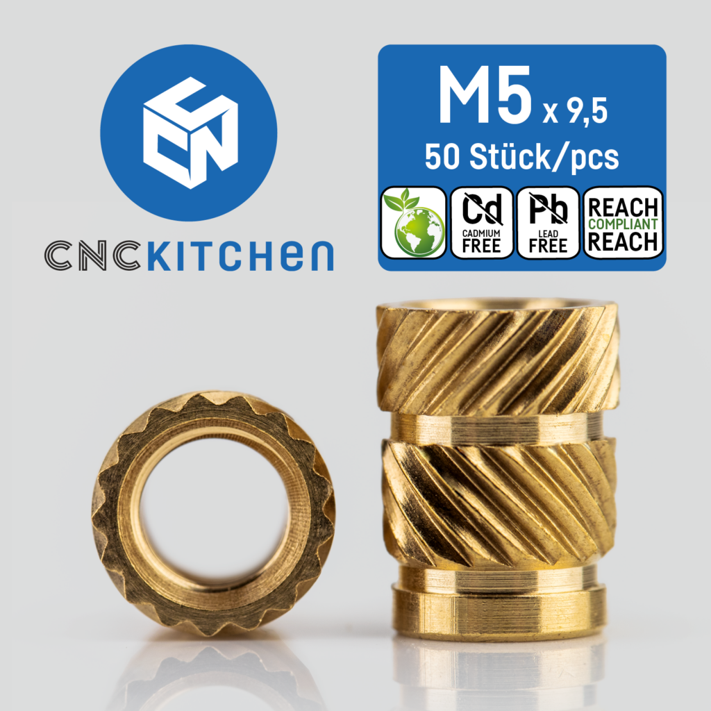 Threaded inserts m5 short 9.5 portugal espana impressao 3d evolt 1