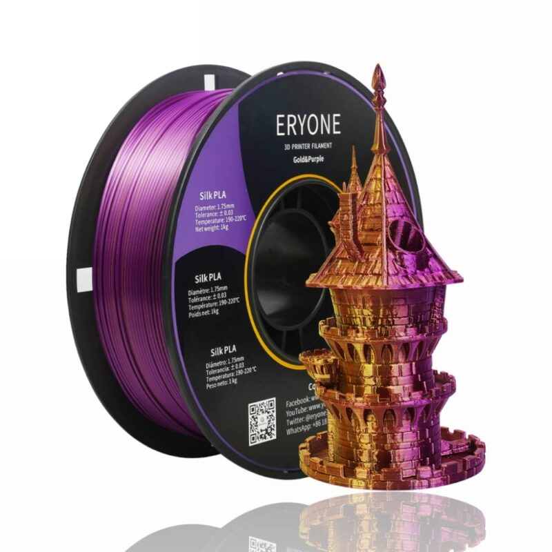 pla silk dual color eryone gold purple evolt portugal espana filamento impressao 3d