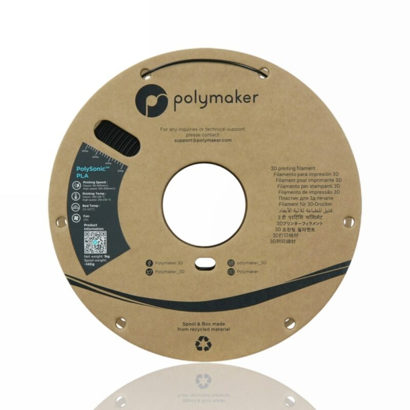 polymaker pla polysonic black evolt portugal espana filamento impressao 3d