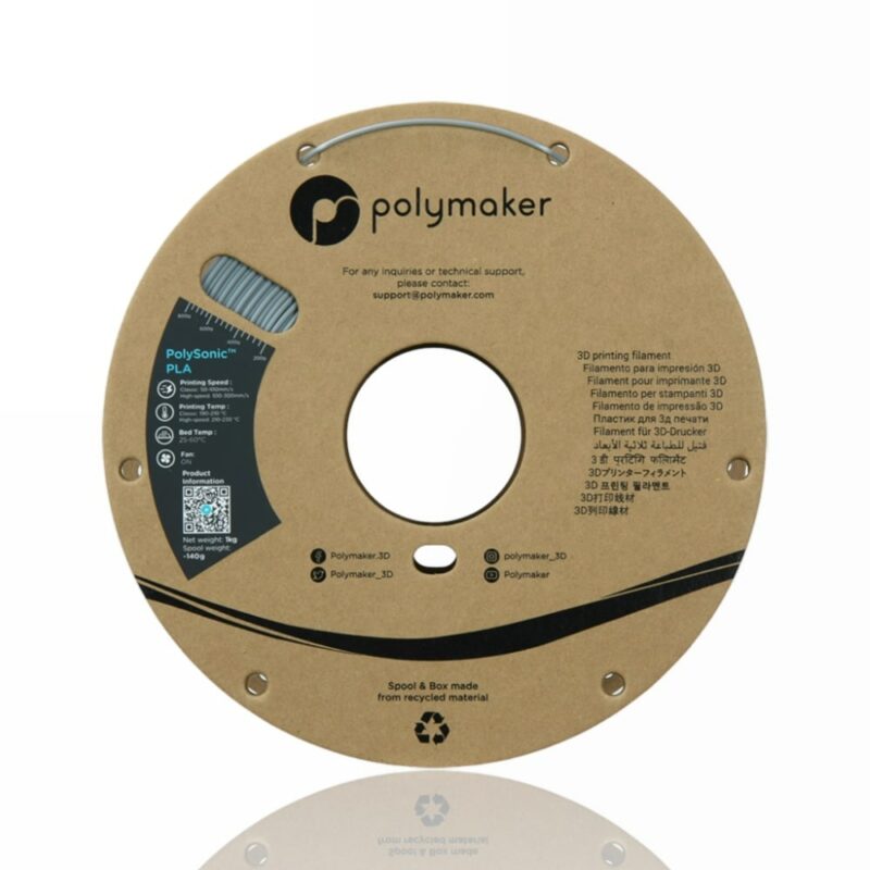 polymaker pla polysonic grey evolt portugal espana filamento impressao 3d