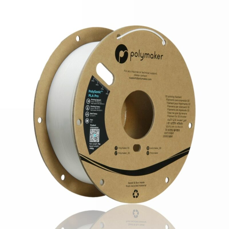 polymaker pla pro polysonic white evolt portugal espana filamento impressao 3d
