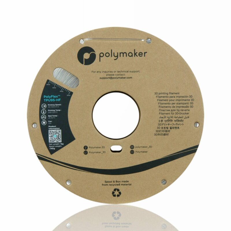 polymaker polyflex tpu95 hf clear evolt portugal espana filamento impressao 3d