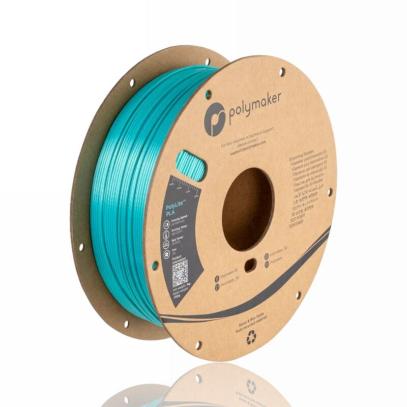 PolyLite Silk PLA 1.75mm 1kg Silk Polymaker Teal evolt portugal espana filamento impressao 3d