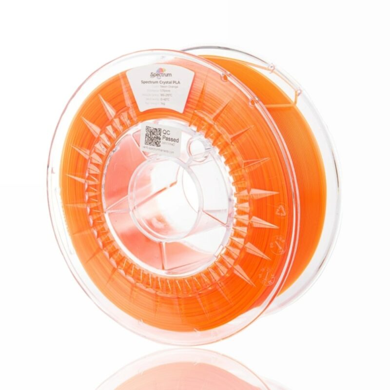 pla crystal neon orange evolt portugal espana filamento impressao 3d