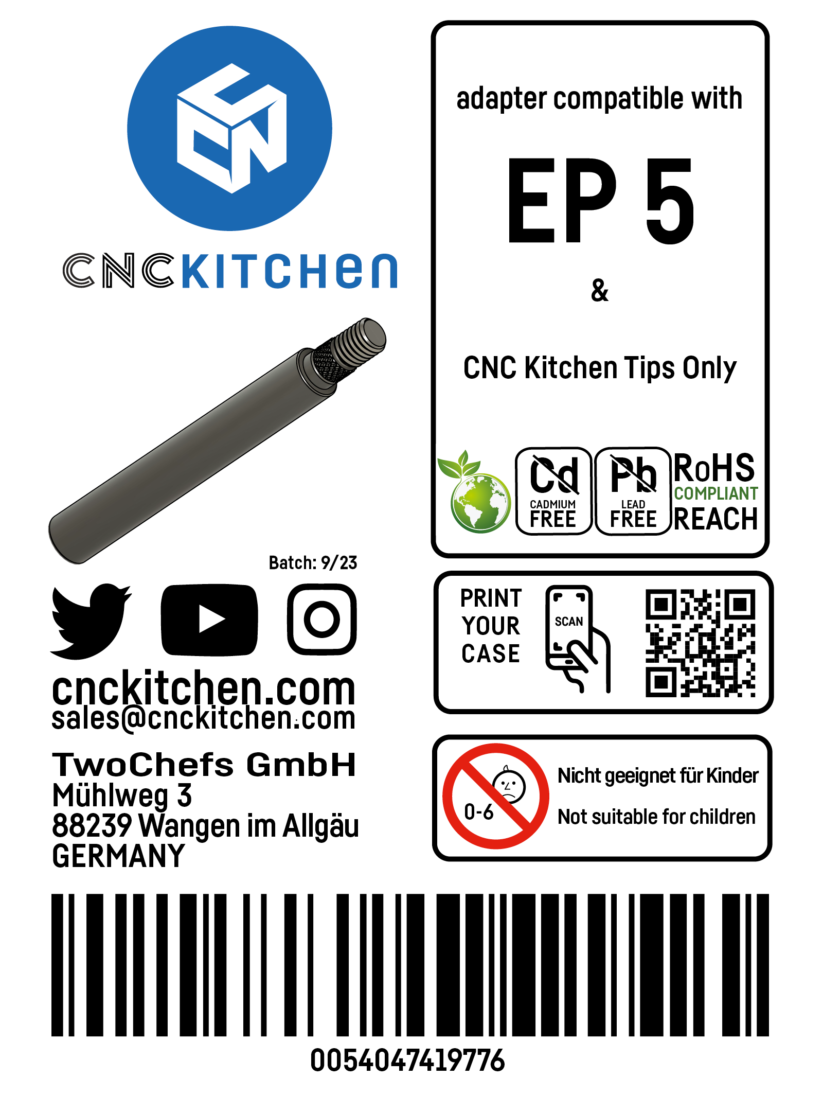 EP5 Adapter cnc kitchen evolt.pt impressão 3d print