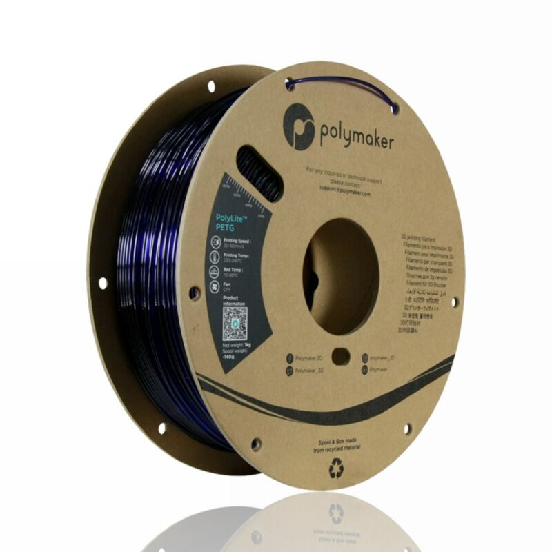 polymaker polylite petg translucent blue evolt portugal espana filamento impressao 3d