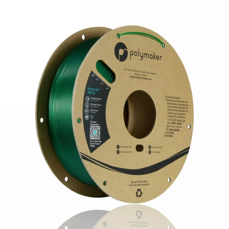 polymaker polylite petg translucent green evolt portugal espana filamento impressao 3d