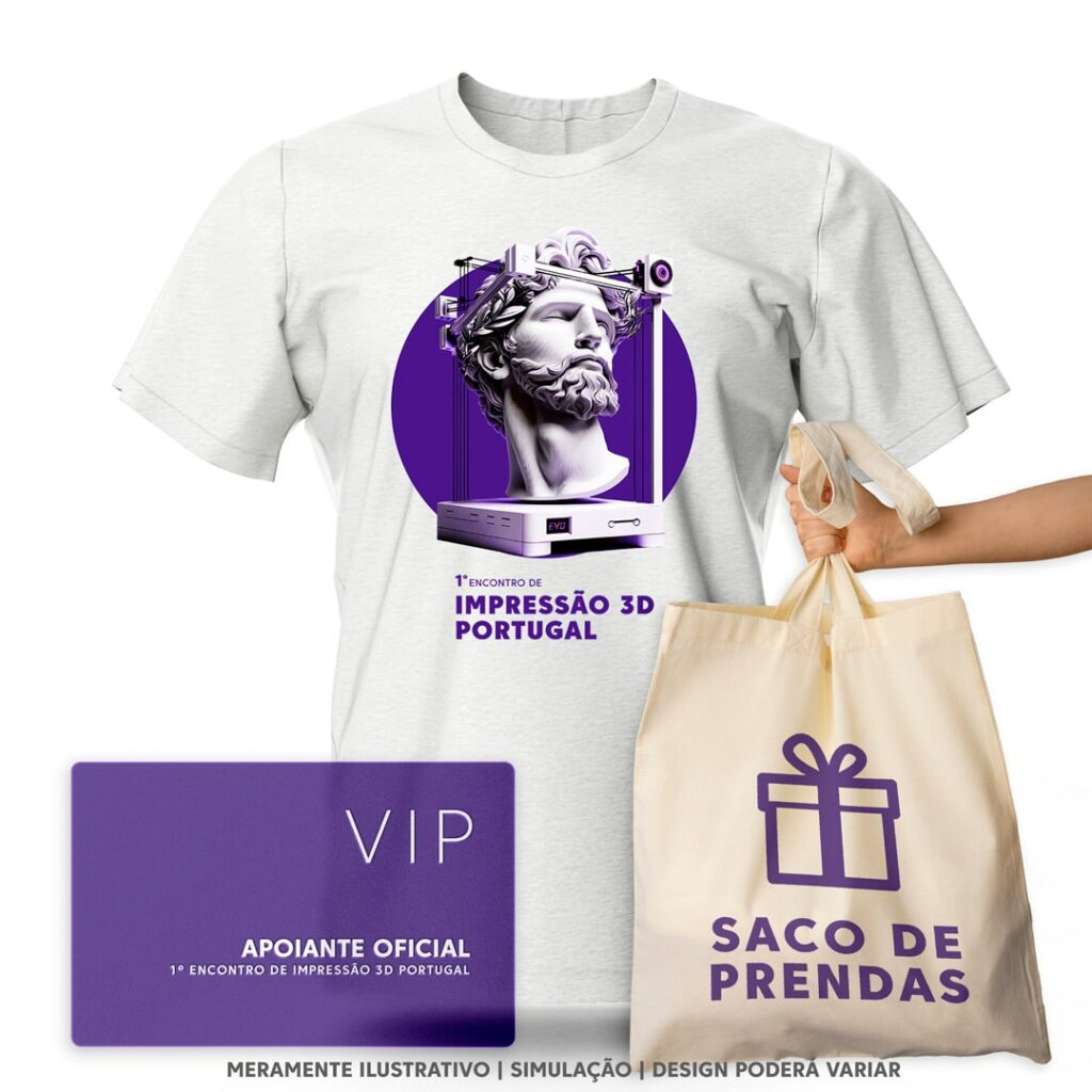 T-Shirt 1º Encontro 3D (Tamanho XL) - Pack Apoiante do Evento (COLECIONADOR)