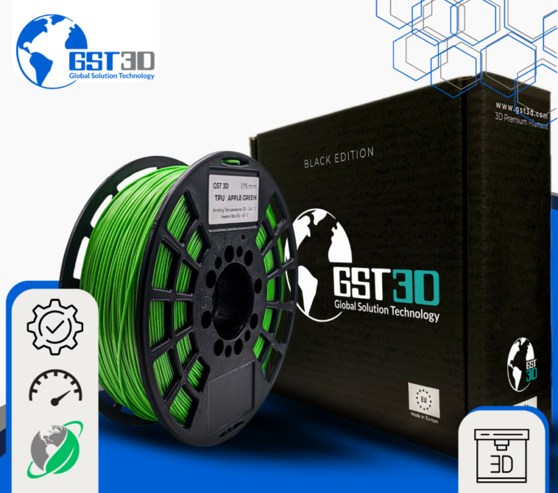APPLE GREEN TPU gst3d evolt portugal espana filamento impressao 3d