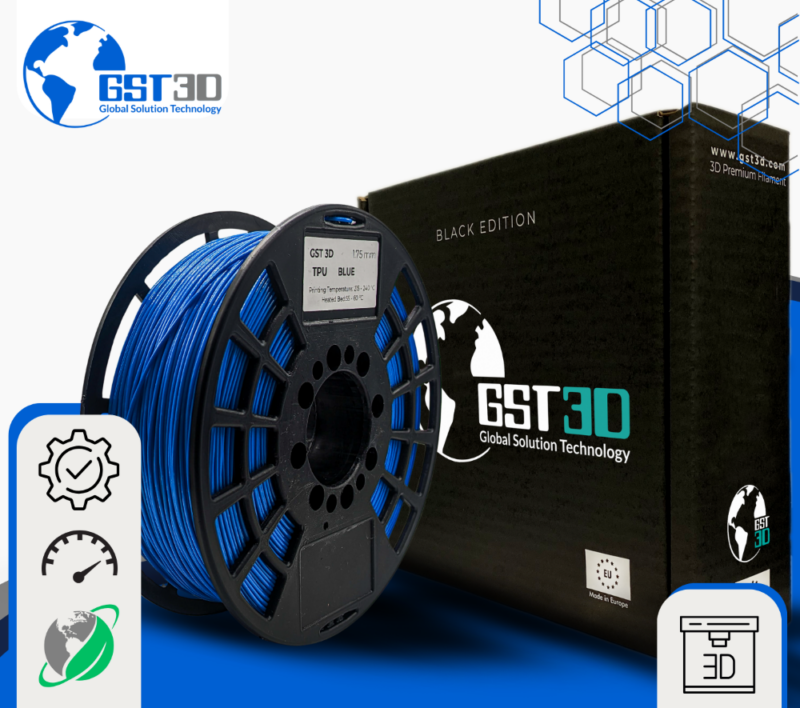 BLUE TPU gst3d evolt portugal espana filamento impressao 3d