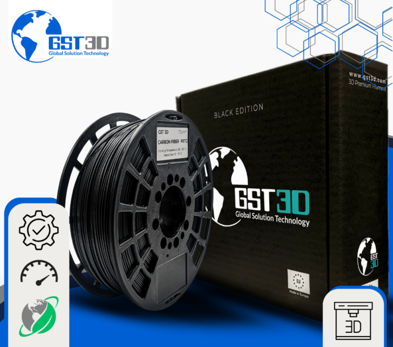PETG gst3d evolt portugal espana filamento impressao 3d carbon fiber