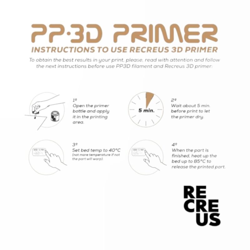 pp3d primer recreus evolt portugal espana filamento impressao 3d