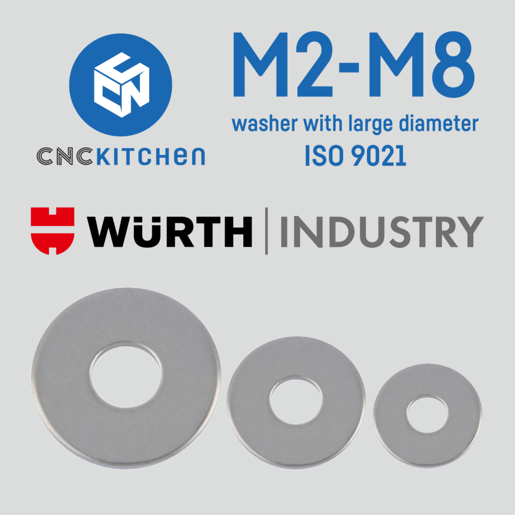 50 Anilhas aba larga M8 Large Washers - CNC Kitchen - Image 2