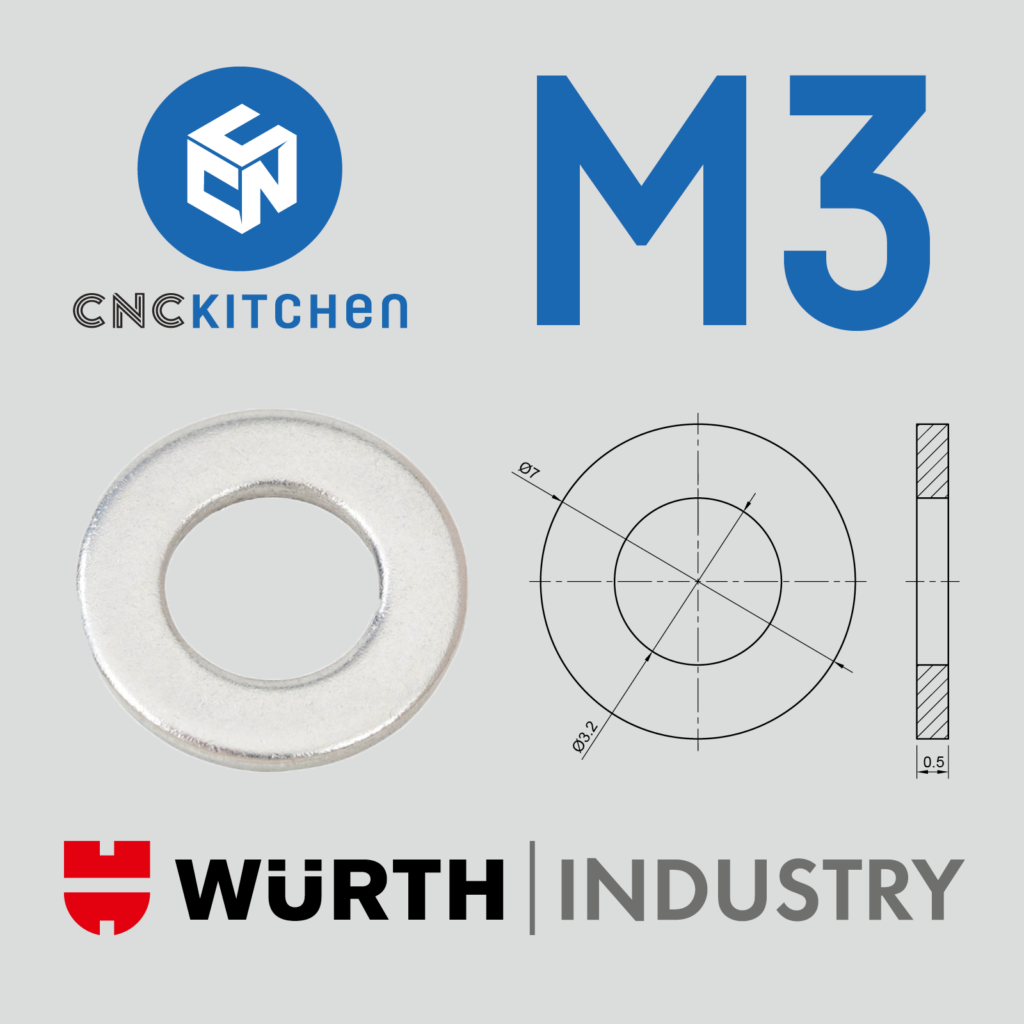 200 Anilhas M3 Standard Washers - CNC Kitchen
